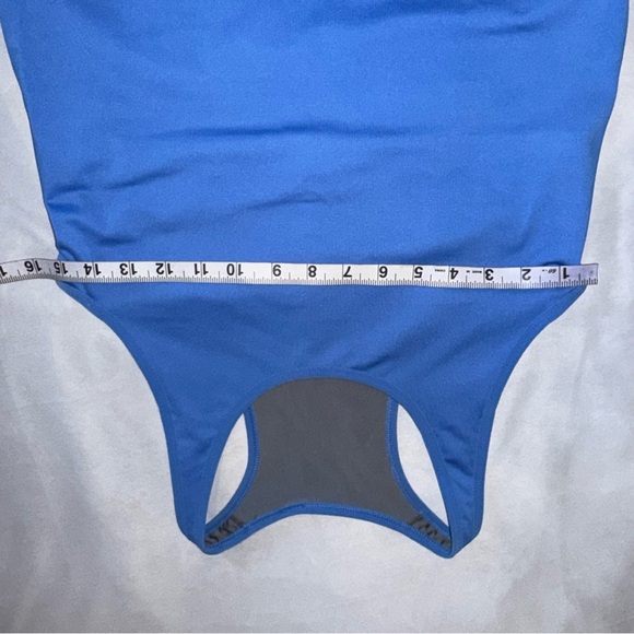 Nike Dri-Fit Tank Top Blue Fitted Racerback with Bralet Women's Size L - Picture 5 of 12